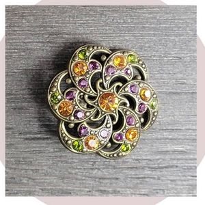 Green, Gold, & Orange Brooch